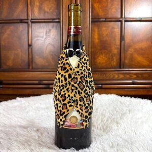 NWOT Velvet Leopard Print Tuxedo Wine Bottle Vest